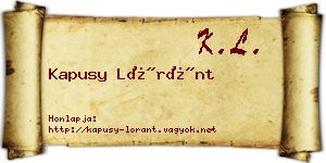 Kapusy Lóránt névjegykártya