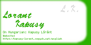 lorant kapusy business card