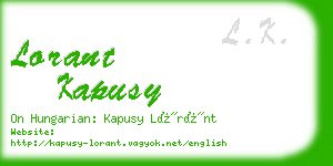 lorant kapusy business card